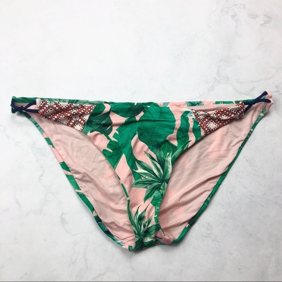 [Sperry] Knot Green Plant Printed Bikini Bottoms - Picture 3 of 4